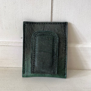 Iguana CC holder with Magnetic Money Clip-Green